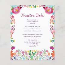 BUDGET Nuestra Boda Flowers Wedding Invite