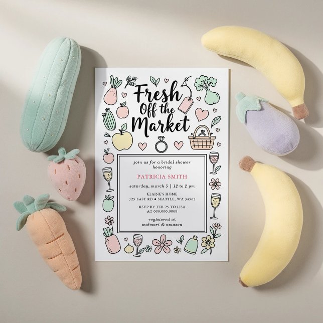 Budget off the Market Farmers Market Bridal Shower (She is off the Market Farmers Market Bridal Shower Invitation)