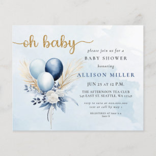 Budget Oh Baby Blue Gold Boho Boy Baby Shower 