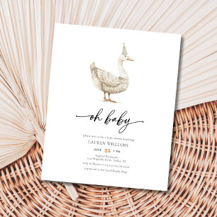 BUDGET Oh Baby Goose Gender Neutral Baby Shower Flyer