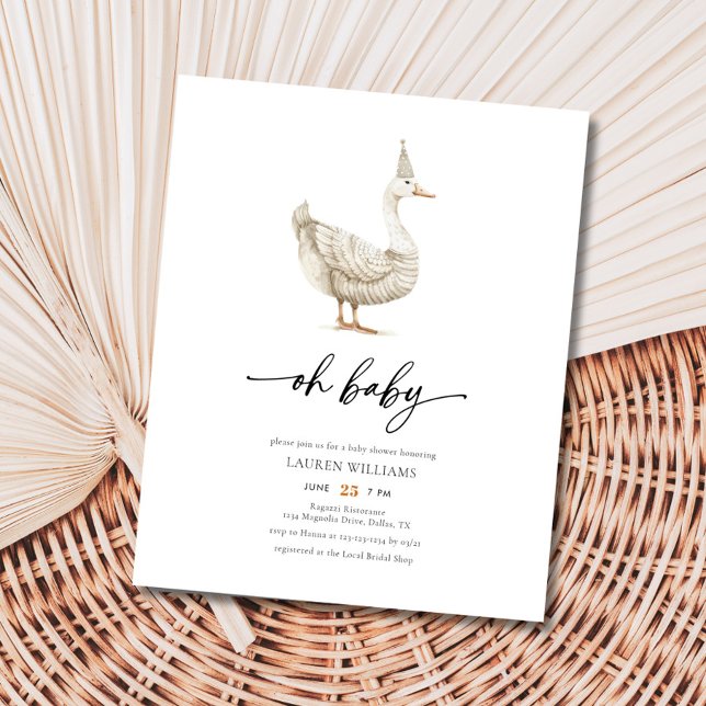 BUDGET Oh Baby Goose Gender Neutral Baby Shower Flyer (Creator Uploaded)