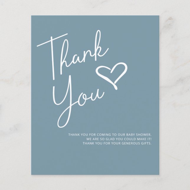 Budget Oh Baby Modern Boy Baby Shower Thank You (Front)