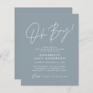 budget oh Boy baby shower script blue elegant