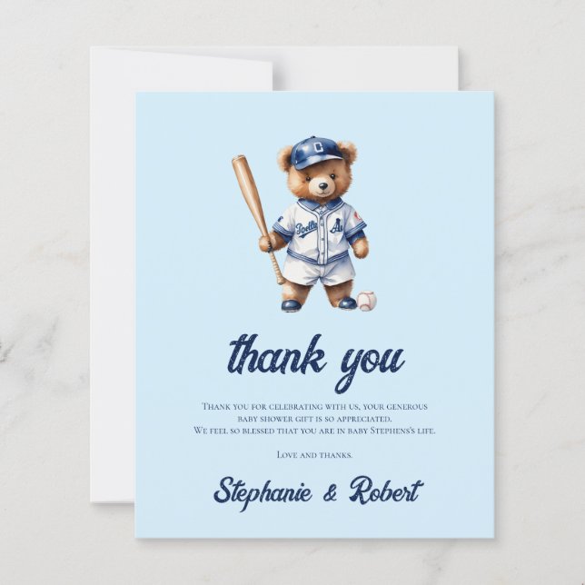 Budget Oh Boy Baseball  Baby Shower Thank You (Front)