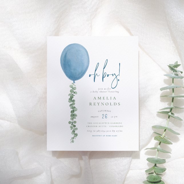 Budget Oh Boy Eucalyptus Balloon Baby Shower (Creator Uploaded)