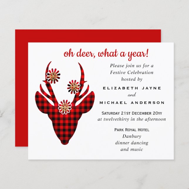 Budget Oh DEER what a year 2020 Christmas Invite (Front/Back)