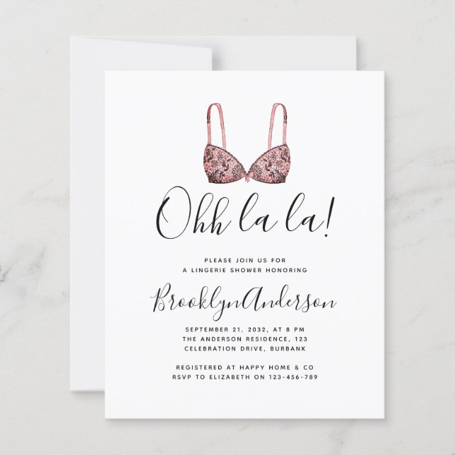 BUDGET Ohh La La Lingerie Shower Invitation (Front)