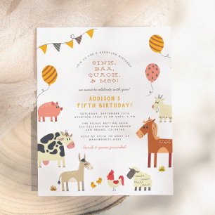 Budget Oink Baa Quack Farm Animals Birthday Party