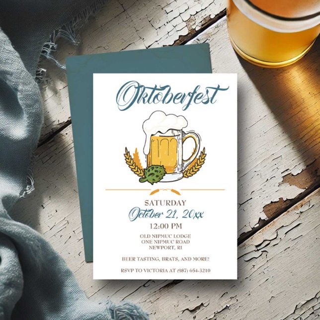Budget Oktoberfest Invitation, Beer Tasting Invite (Oktoberfest invitation for beer festival fall invite.)