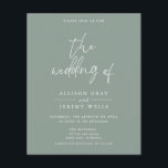 Budget Olive Wedding Invitation Flyer<br><div class="desc">This timeless,  romantic design features soft colours and white accents. All aspects of this design can be edited (font,  text size,  or floral accents moved/removed) to fit your needs. Please contact me if you need help with this design.</div>