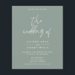 Budget Olive Wedding Invitation Flyer<br><div class="desc">This timeless,  romantic design features soft colours and white accents. All aspects of this design can be edited (font,  text size,  or floral accents moved/removed) to fit your needs. Please contact me if you need help with this design.</div>