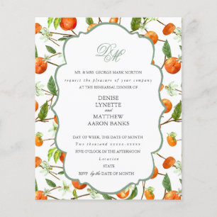 Budget Orange & Basil Green Invitation