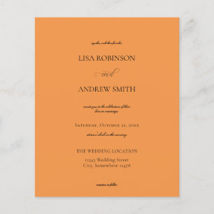 Budget Orange Calligraphy Wedding