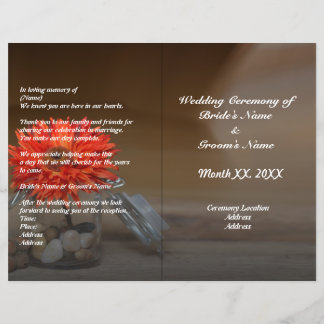 Budget Orange Flower in Mason Jar Wedding Program Flyer