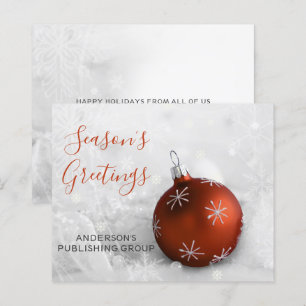 Budget Orange Ornament Company Holiday Card