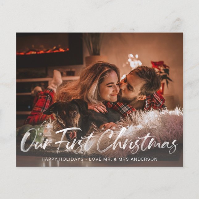 Budget Our First Christmas Buffalo Check Photo  Flyer (Front)