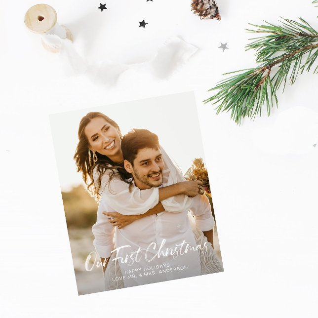 Budget Our First Christmas V Buffalo Check Photo Flyer (Creator Uploaded)