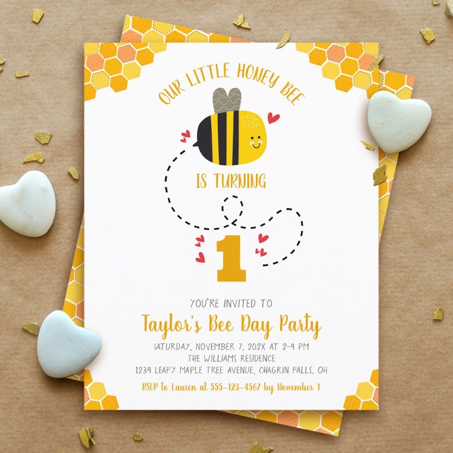 Budget Our Little Honey Bee Birthday Invitation (Creator Uploaded)