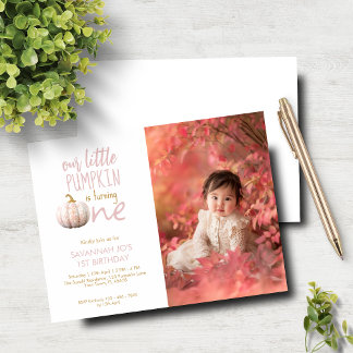 Budget Our Little Pumpkin 1st Birthday Invitation