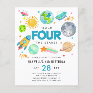 Budget Outer Space Stars Moon 4th Birthday Party