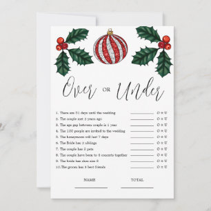 Budget Over or Under Christmas Bridal Game Invitation