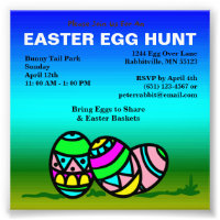 Budget Painted Eggs Easter Egg Hunt Invitation