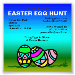 Budget Painted Eggs Easter Egg Hunt Invitation Photo Print