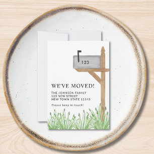Budget Painted Mailbox New Address Moving Mini Card