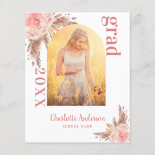 Budget pampas grass blush graduation thank you