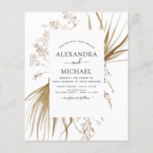 Budget Pampas Grass Bohemian Boho Wedding Flyer