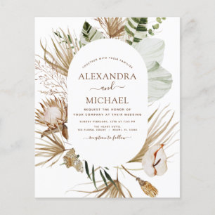 Budget Pampas Grass Bohemian Eucalyptus Wedding F Flyer