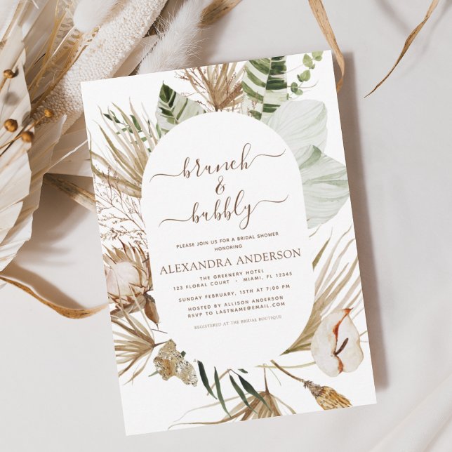 Budget Pampas Grass Boho Brunch & Bubbly Flyer (Creator Uploaded)