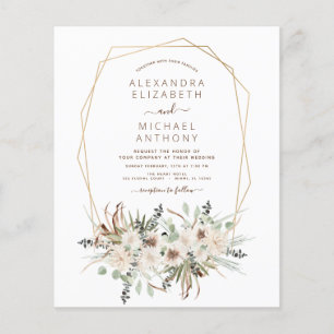 Budget Pampas Grass Boho Eucalyptus Wedding Flyer