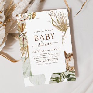 Budget Pampas Grass Boho Tropical Baby Shower
