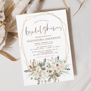 Budget Pampas Grass Bridal Shower Boho Invitation Flyer