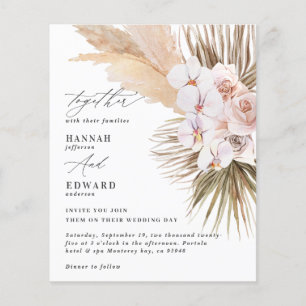 budget Pampas grass foliage orchid rustic wedding Flyer
