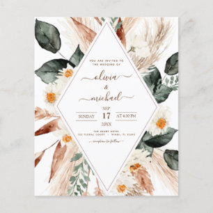 Budget Pampas Grass Photo Boho Wedding Flyer