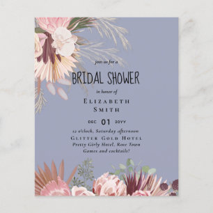 BUDGET Pampas Grass PHOTO Bridal Shower Invite Flyer