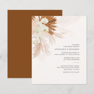 Budget Pampas Grass Terracotta Invitation