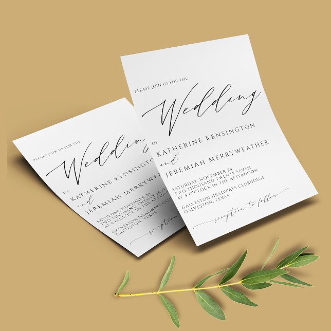 Budget PAPER Elegant Minimalist Script Wedding (Creator Uploaded)