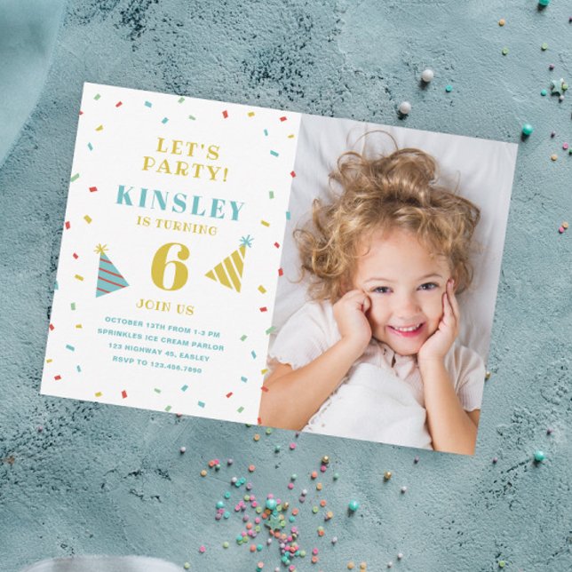 Budget Paper Sprinkle Kids Birthday Invitation (Creator Uploaded)