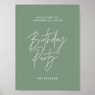 Budget party decor sage Green birthday welcome
