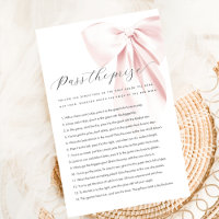 Budget Pass the prize Pink Bow Baby Shower Game