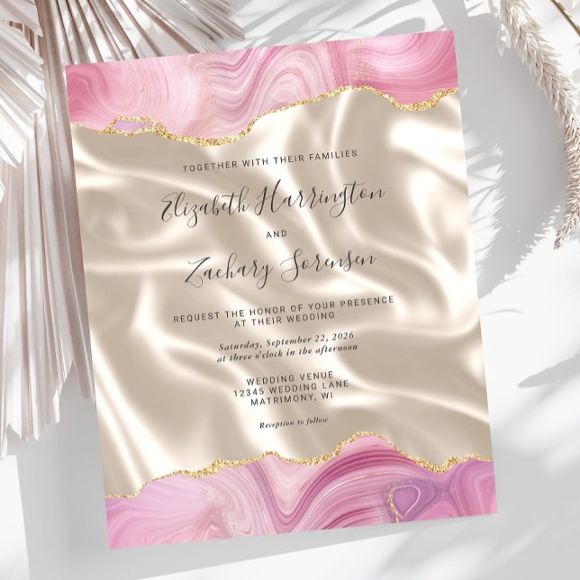 Budget Pastel Pink Gold Agate Ivory Silk Wedding (Creator Uploaded)