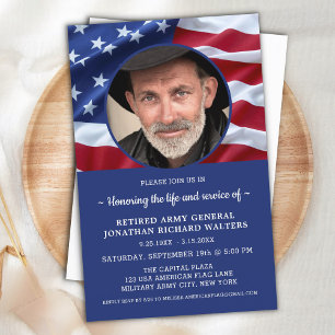 Budget Patriotic Celebration Of Life Flag Invite