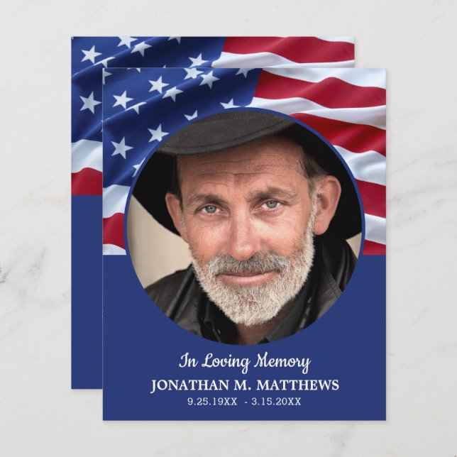 Budget Patriotic Celebration Of Life Flag Memorial (Front/Back)