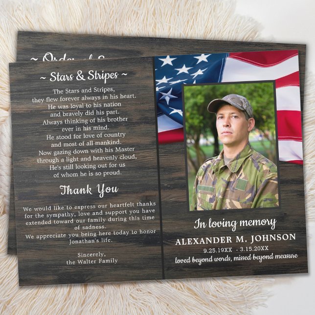 Budget Patriotic Funeral Veteran Memorial Program (Creator Uploaded)