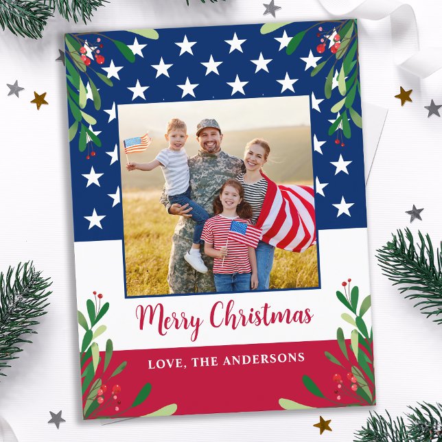 Budget Patriotic Military Photo Christmas Card (Creator Uploaded)