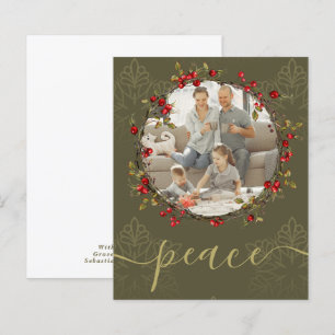 BUDGET Peace Christmas Wreath Photo Template