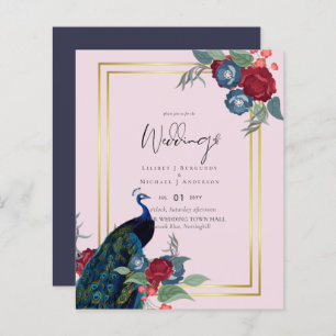 BUDGET  Peacock Blue Burgundy Winter Fall Wedding